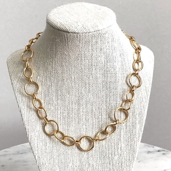 J. Crew Factory Jewelry - Gold-Tone Statement Circle Necklace New With Tag